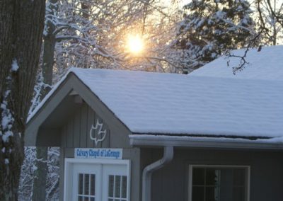 snowy view of calvary chapel legrange kentucky location